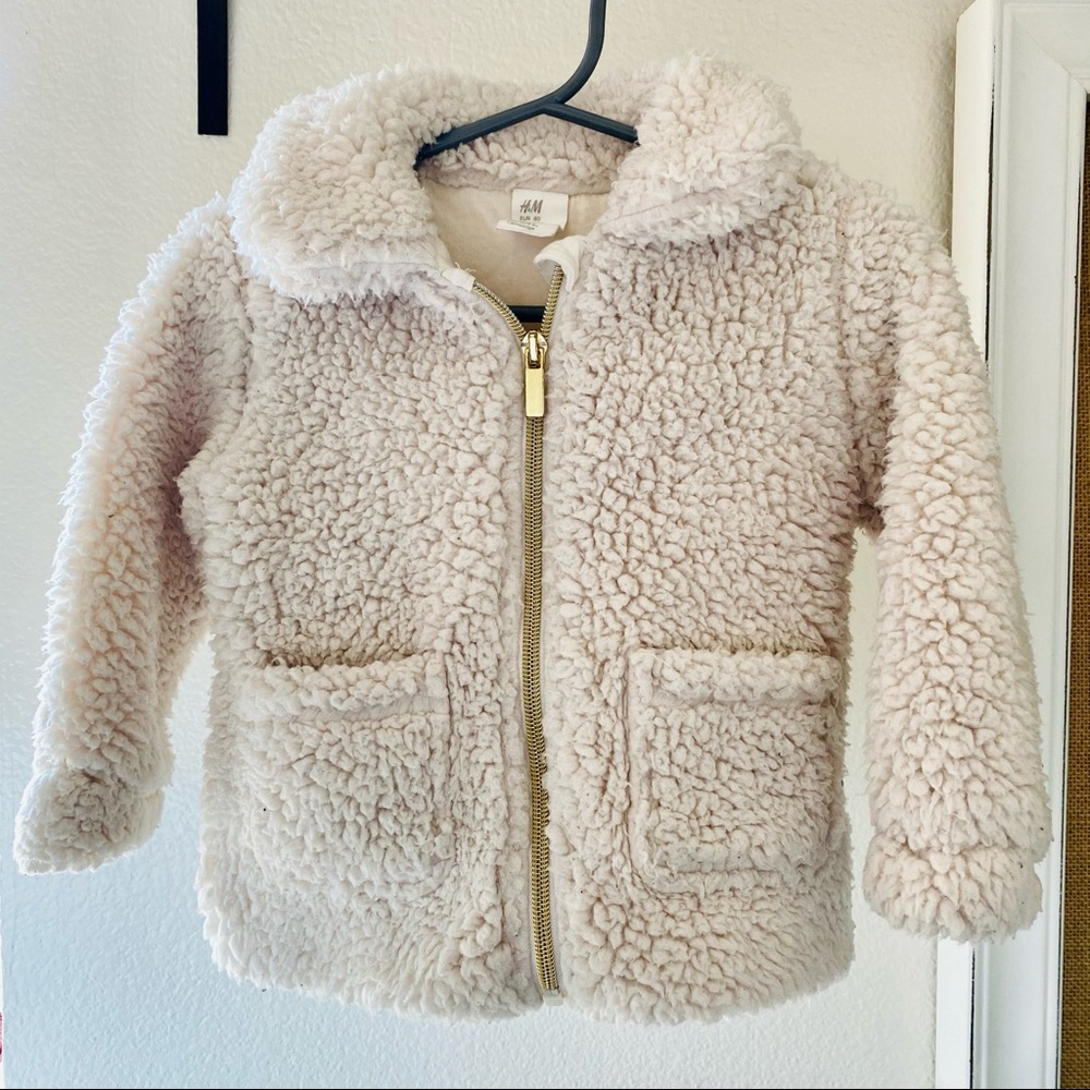 H&M Cream Sherpa Jacket 9-12 Months
